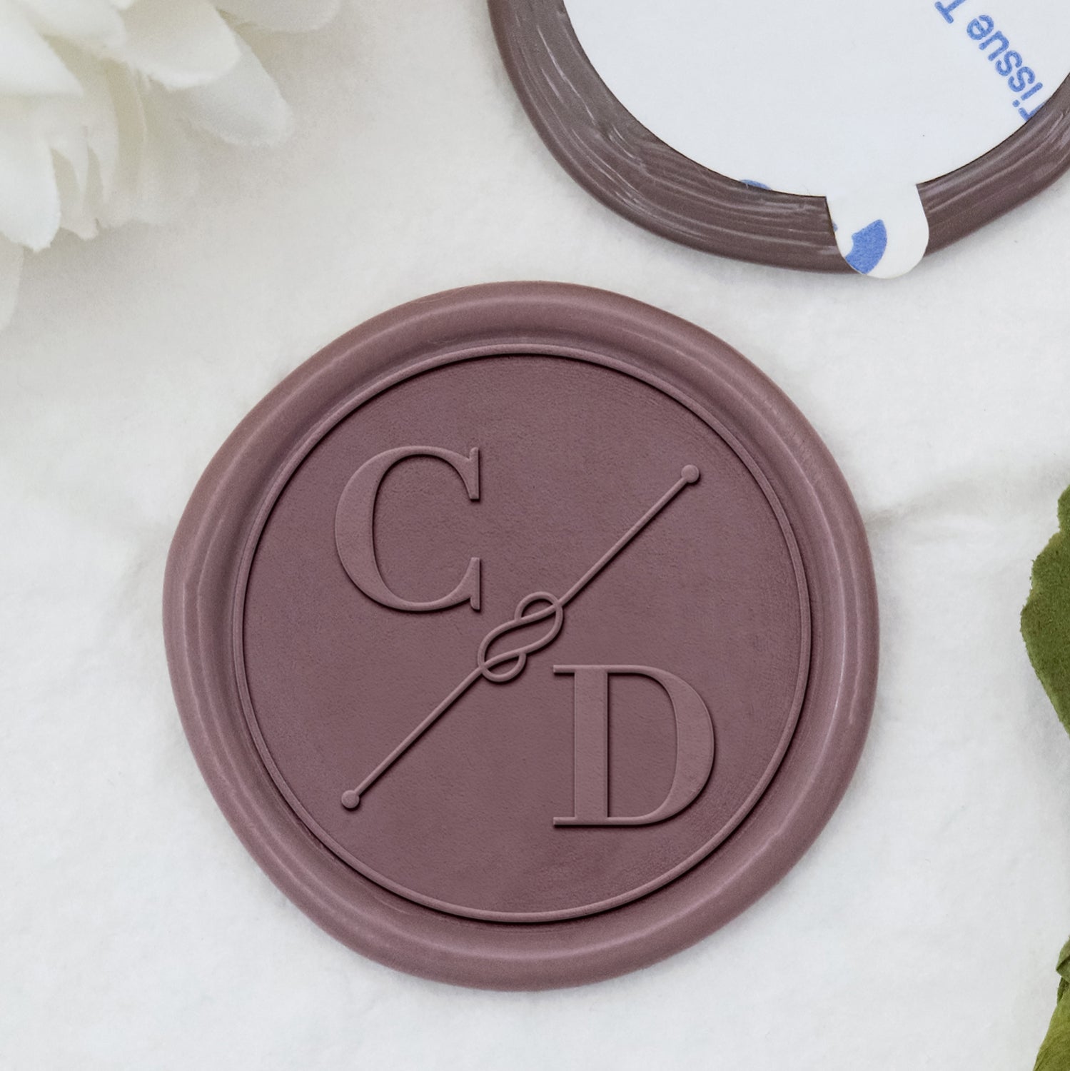 Custom Wax Seal Stickers - Custom Simple Knot Wedding Monogram Wax Seal Stickers