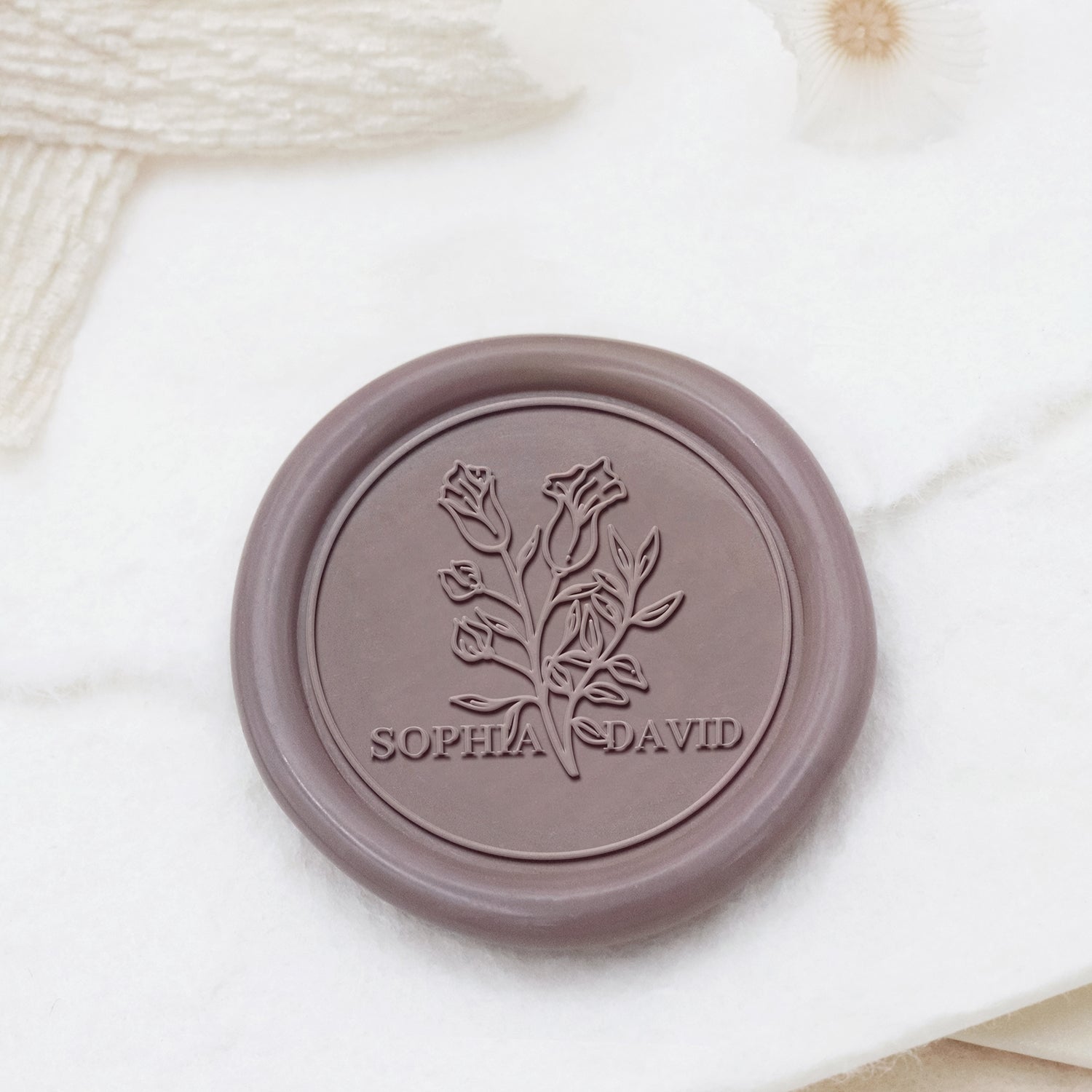 Stamprints Custom Wedding Wax Seal Stamp Name & Date 1