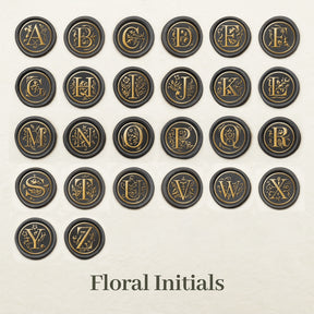 Stamprints Floral Initial Wax Seal Stamp Color