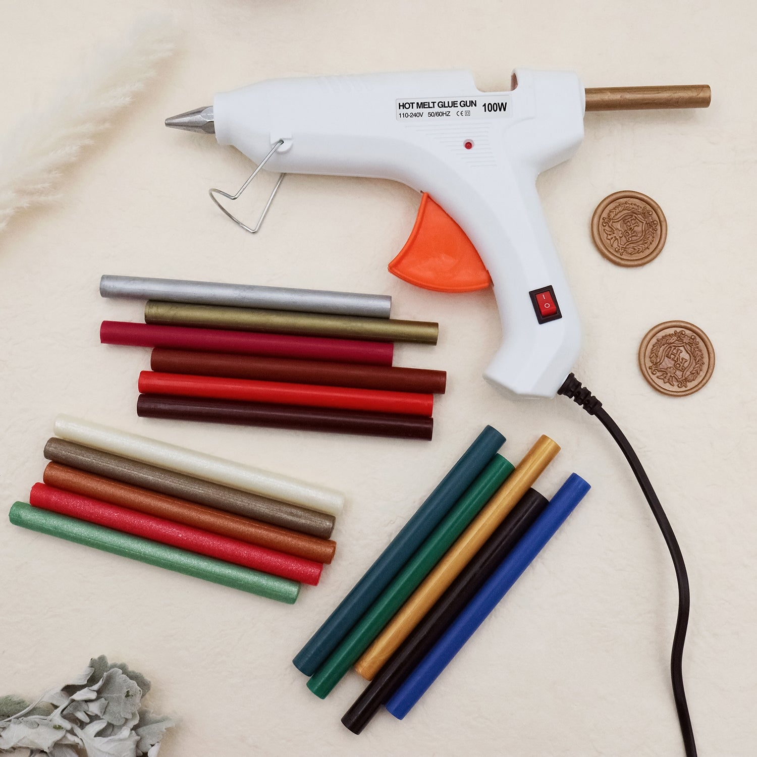 Hoppler set of (20) 7mm Sealing Wax Sticks For Glue Guns, Use With