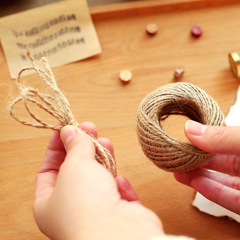  Mini Natural Wooden Clothespins with Jute Twine