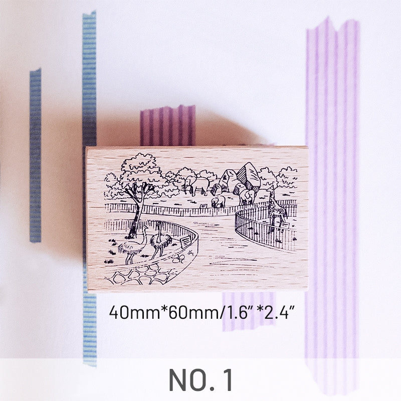 Stamprints Landscape Illustration Rubber Stamp 3