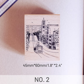 Stamprints Landscape Illustration Rubber Stamp 4