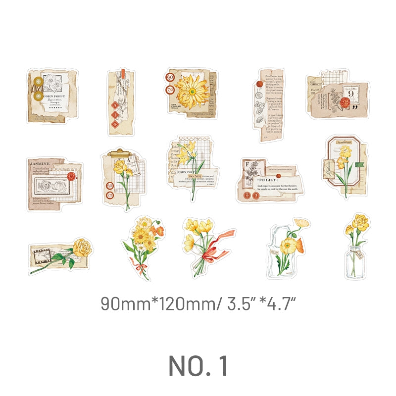 Stamprints Light Vintage Flowers Decorative Stickers 4