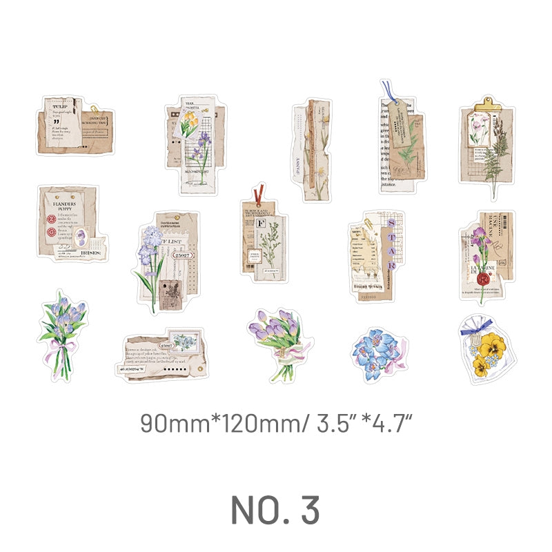Stamprints Light Vintage Flowers Decorative Stickers 6