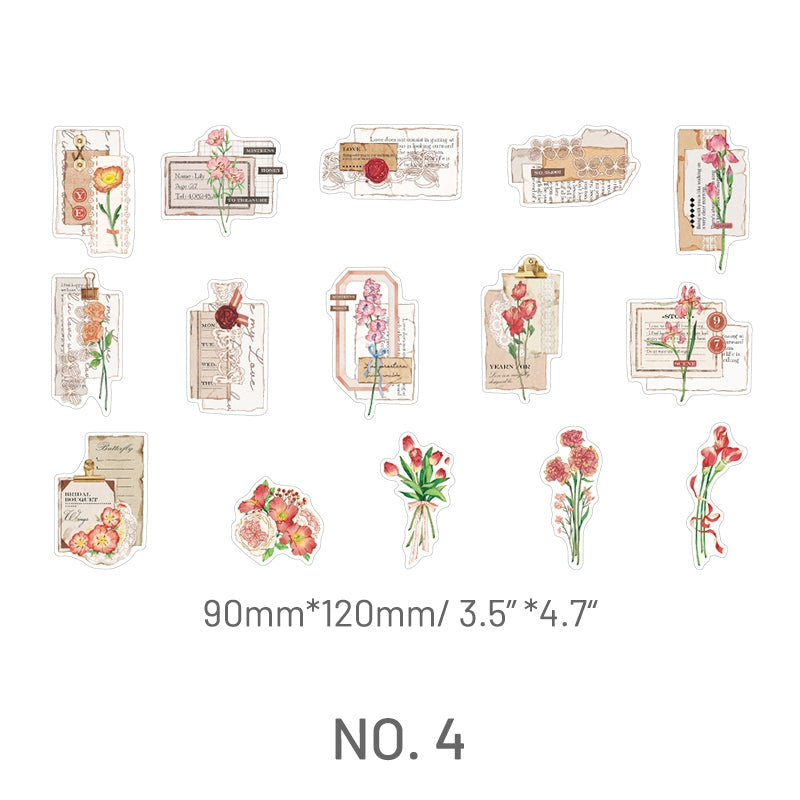 Stamprints Light Vintage Flowers Decorative Stickers 7