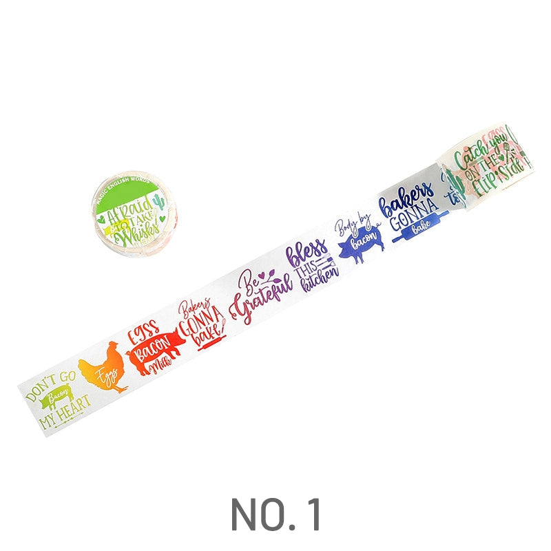 Words Colorful Washi Tape - English, Text, Phrases, Discourse5