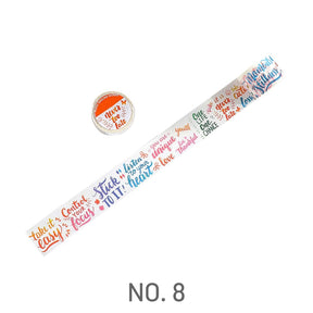 Words Colorful Washi Tape - English, Text, Phrases, Discourse12