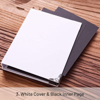 3. Cubierta blanca y página interior negra