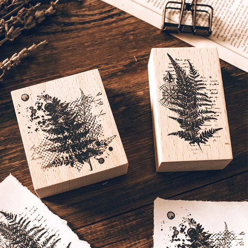 Stamprints Mottled Ink Ferns Rubber Stamp 1