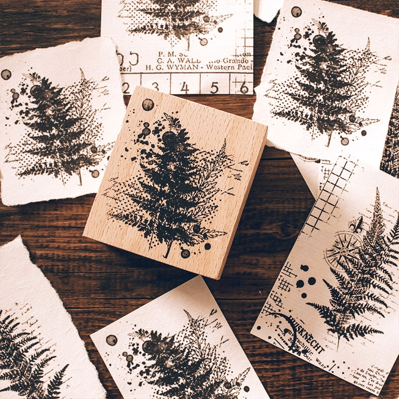 Stamprints Mottled Ink Ferns Rubber Stamp 2