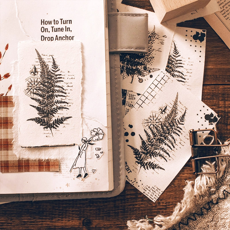 Stamprints Mottled Ink Ferns Rubber Stamp 3