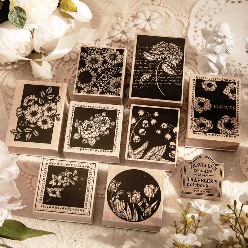 Stamprints Night Summer Flower Sea Series Rubber Stamps 1