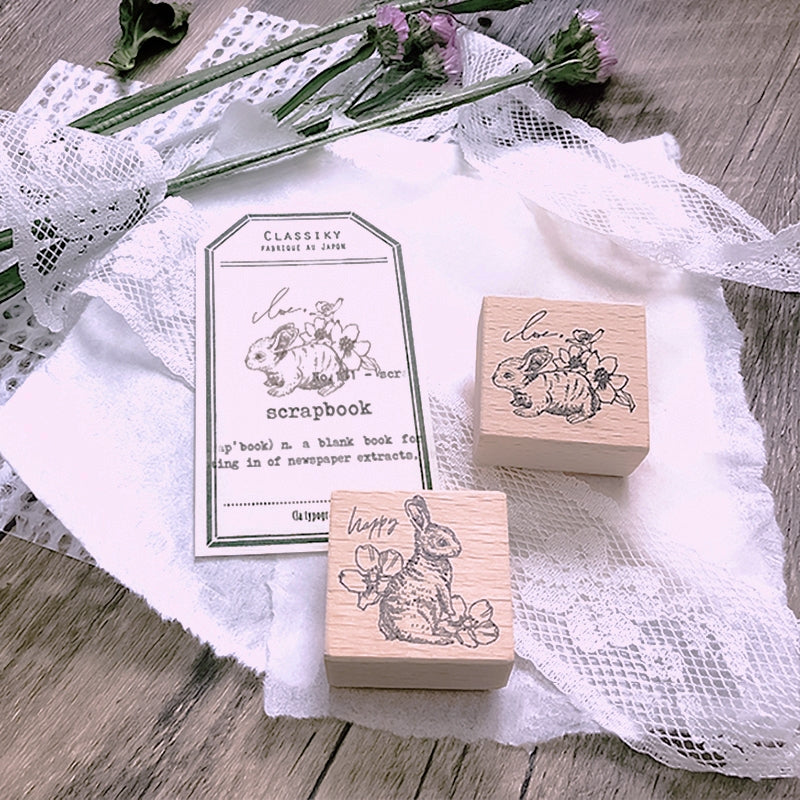 Stamprints Rabbit with Sakura Rubber Stamp 1
