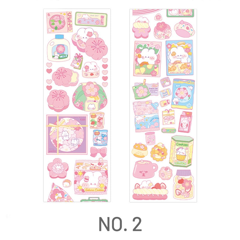 Cherry Blossom Sakura and Rabbit Long Strip PET Sticker5