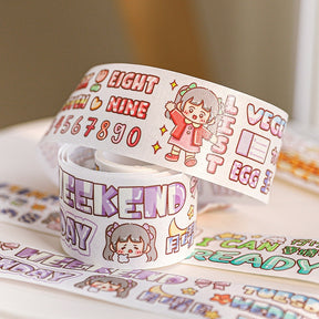 Stamprints Soft Berry Jam Cute Text Series Washi Tape 2
