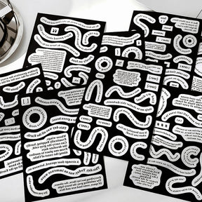 Words and Text Special Shape Self-Adhesive Sticker