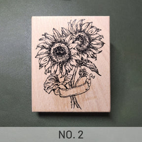 Stamprints Sunflower Bookmark Bouquet Rubber Stamp 