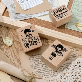 Ready Made Rubber Stamp - The Sound of Music Cute Cartoon Wooden Rubber Stamp