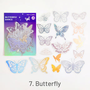 Stamprints Vintage Bronzing Butterfly Flower PET Laser Sticker Pack 10