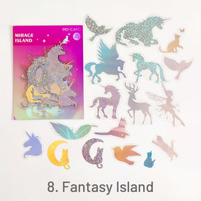 Unicorn-Holographic Foil Stickers PET Stickers - Ocean, Magic, Butterfly, Flower, Forest, Unicorn