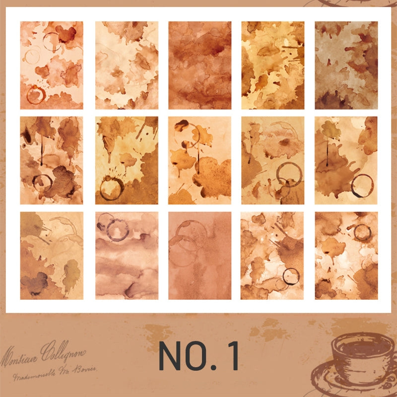 Stamprints Vintage Coffee Stains Burnt Material Paper Pack 4