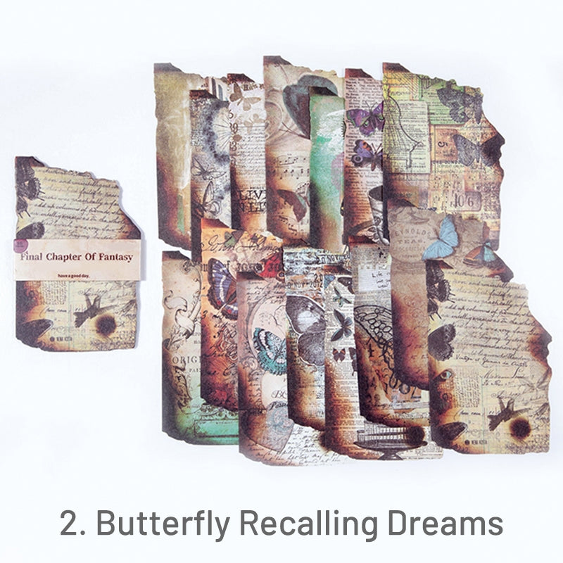 Butterfly-Vintage Burn Marks Scrapbook Paper - Butterfly, Travel, Newspaper, Music, Manuscript, Astrology, Map, Ticket