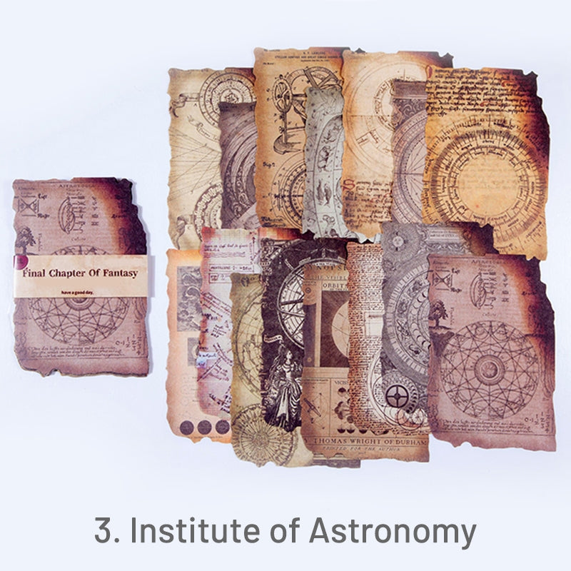 Astrology-Vintage Burn Marks Scrapbook Paper - Butterfly, Travel, Newspaper, Music, Manuscript, Astrology, Map, Ticket