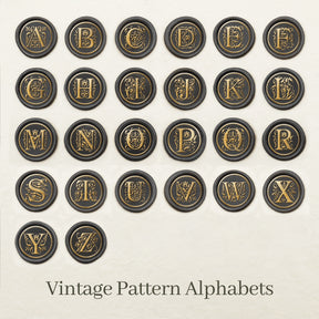 Stamprints Vintage Pattern Alphabets Wax Seal Stamp design