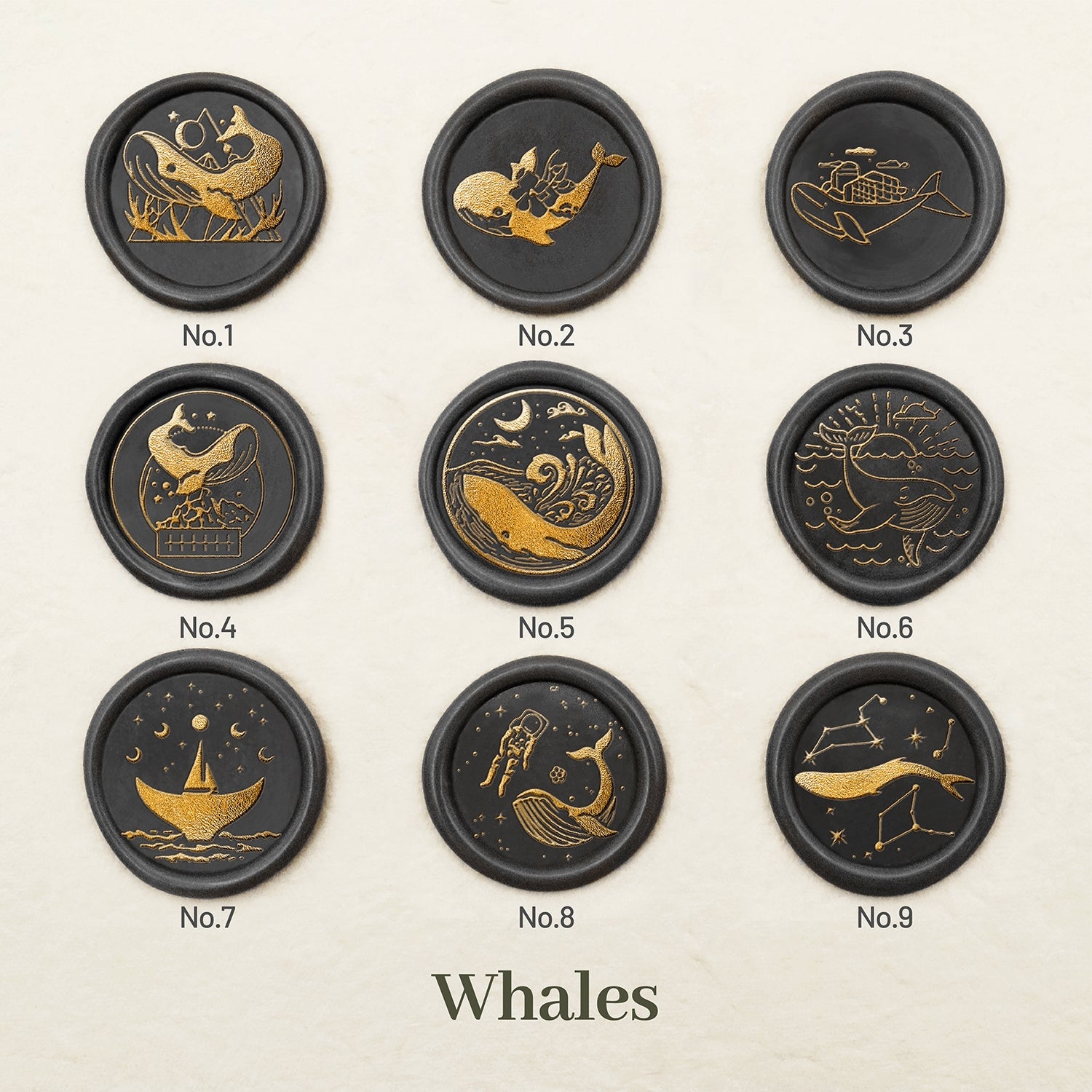 Stamprints Whale Wax Seal Stamp design