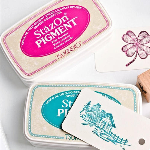 StazOn Quick Drying Pigment Ink Pad Rubber Stamp Inking Stamprints