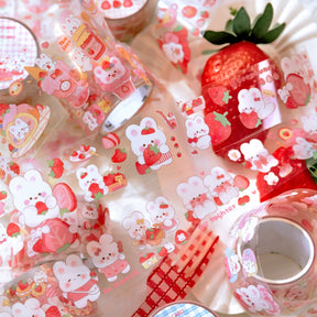 Strawberry Bunny Battle Series Tape Journal Stamprints 3