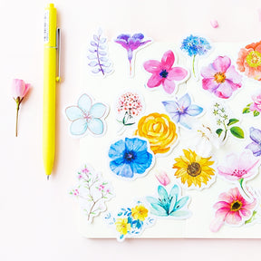 Sunshine Flower Language Elegant Floral Self-Adhesive Stickers b3