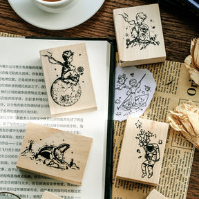 The Little Prince Series Wooden Rubber Stamp Fox Rose Fairy Tale b3
