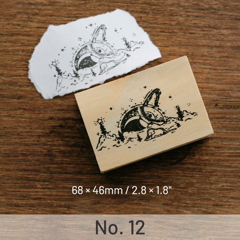 Five Stars Wooden Rubber Stamp No. 1 (2.5 x 2.5)