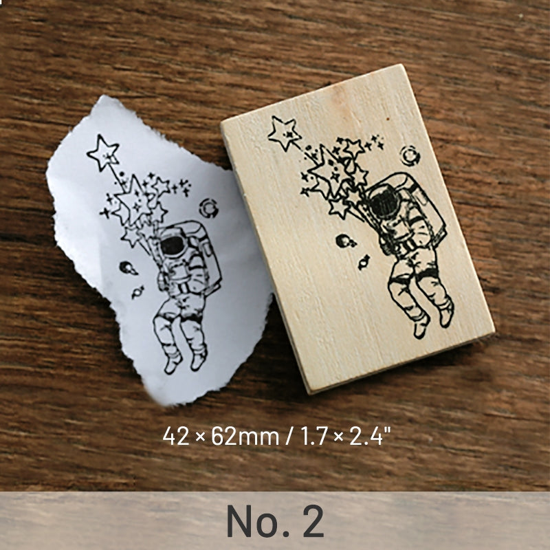 The Little Prince Series Wooden Rubber Stamp Fox Rose Fairy Tale sku-2