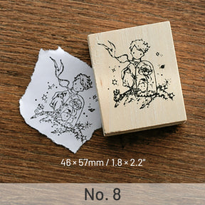The Little Prince Series Wooden Rubber Stamp Fox Rose Fairy Tale sku-8