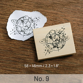 The Little Prince Series Wooden Rubber Stamp Fox Rose Fairy Tale sku-9
