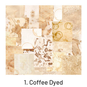 The Past Time Vintage Coffee Dyed Floral Pattern Scrapbook Paper Pack sku-1