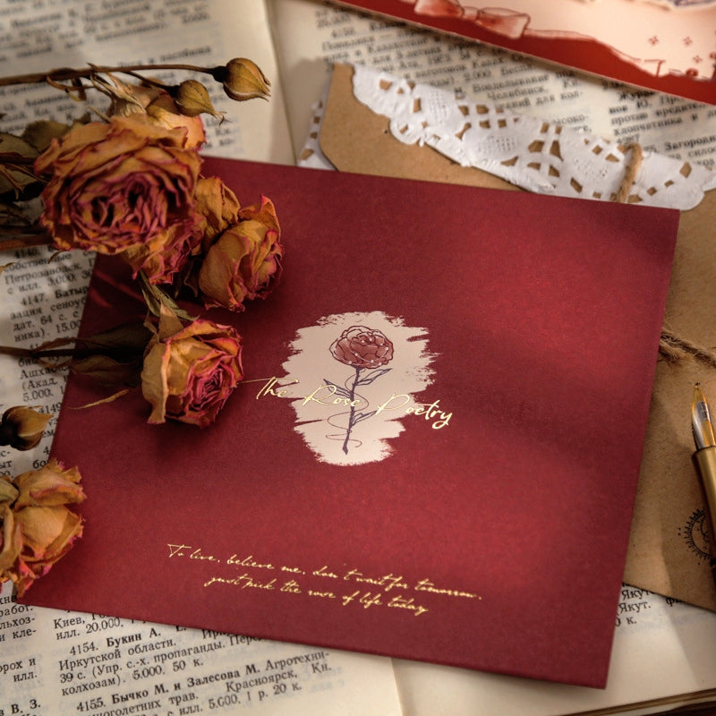 Romantic Vintage 3D Pop-Up Rose Cards Set | Stamprints