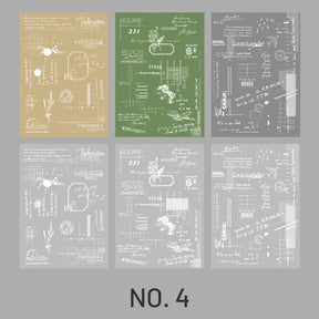 Collage-Manuscript-Themed Dual Material Scrapbook Paper - Music, Bills, Notes, Plants