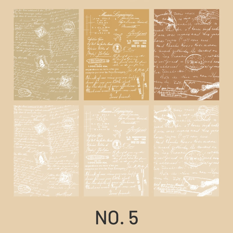 Manuscript-Manuscript-Themed Dual Material Scrapbook Paper - Music, Bills, Notes, Plants