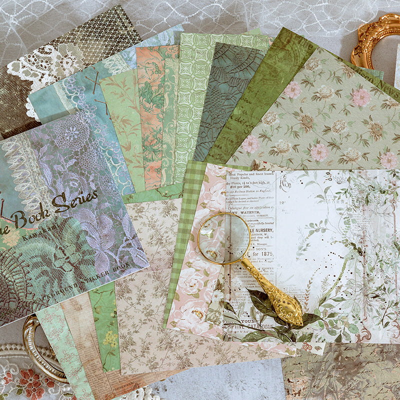 Time Series Vintage Square Background Sticker Book 原图2