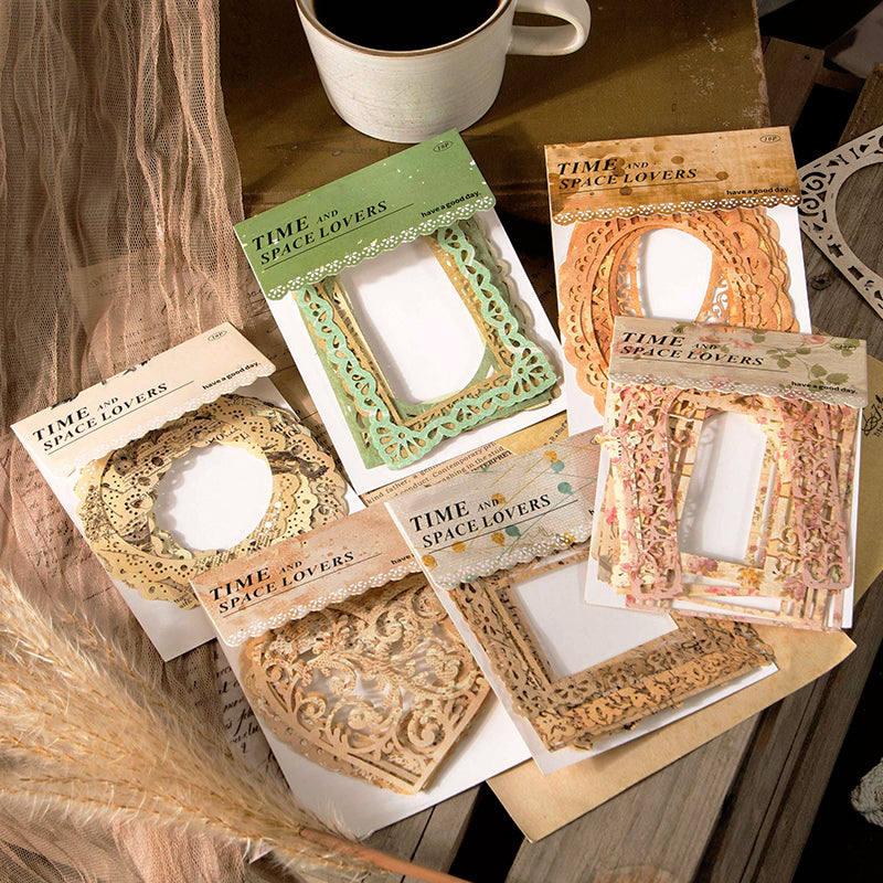 Time Travel Hollow Lace Border Decorative Paper a