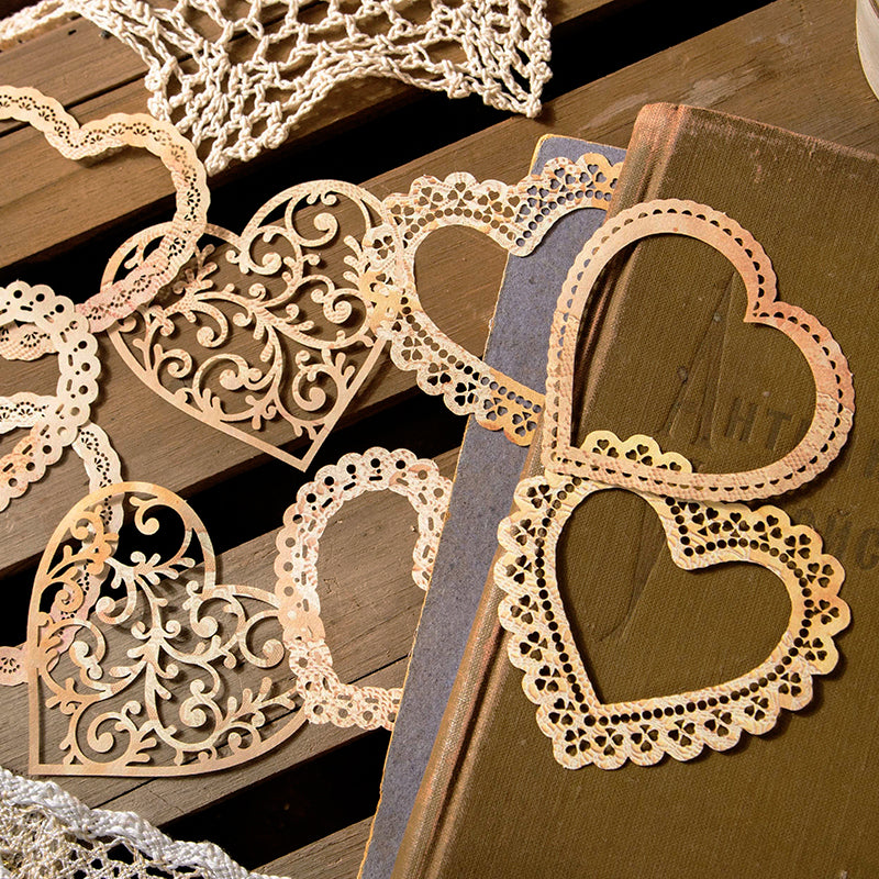 Time Travel Hollow Lace Border Decorative Paper b3