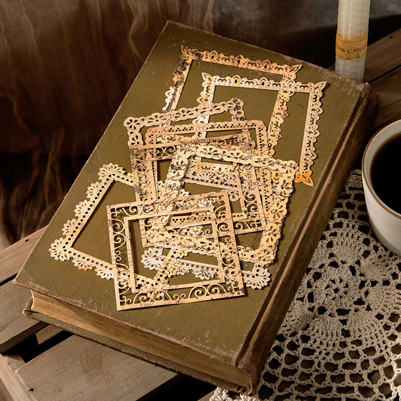 Time Travel Hollow Lace Border Decorative Paper c