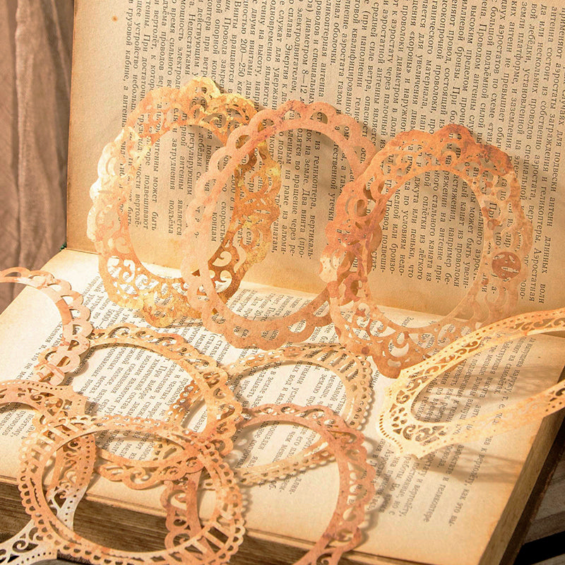 Time Travel Hollow Lace Border Decorative Paper c2