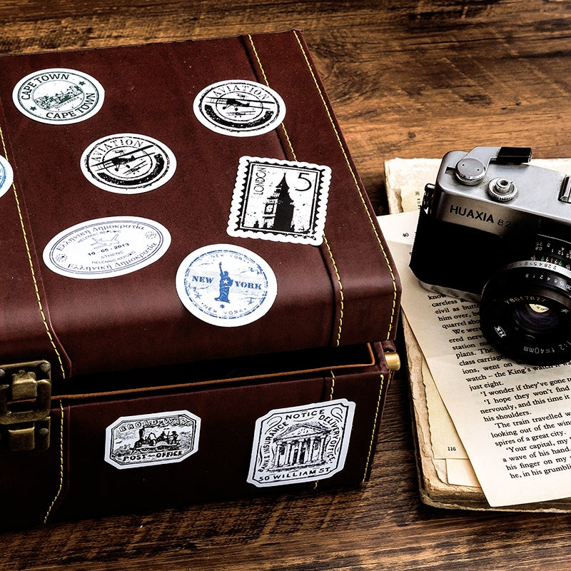 Time Travel Retro Nostalgic Antique Bill Text Sticker Pack b