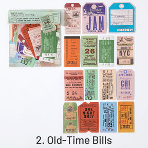 Time Travel Retro Nostalgic Antique Bill Text Sticker Pack sku-2