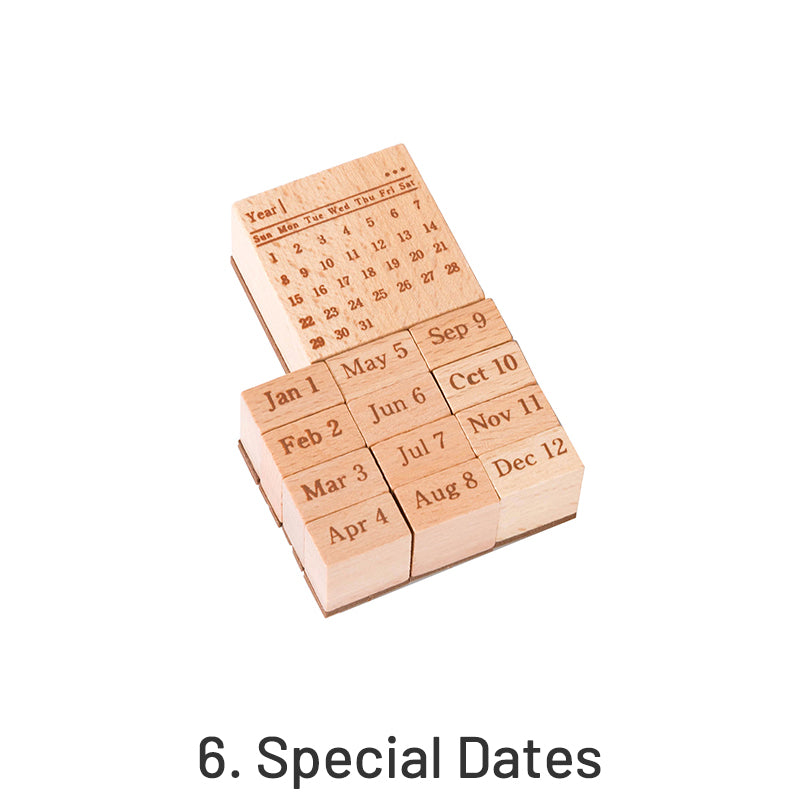 Perpetual Calendar Floral Planner Monday Start Square Rubber Stamp for  Stamping Crafting